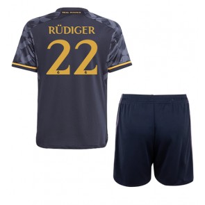 Real Madrid Antonio Rudiger #22 Replica Away Stadium Kit for Kids 2023-24 Short Sleeve (+ pants)